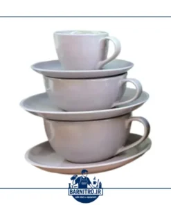 دست فنجان (کاپ) قهوه طوسی روشن کافه‌ رستوران | اسپرسو، کاپوچینو و لته